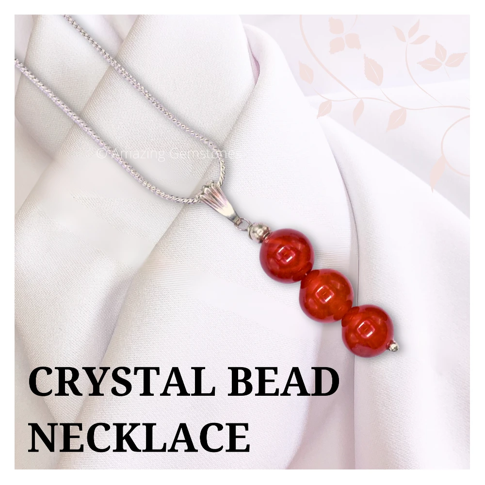 Carnelian Bead Pendant (Silver)