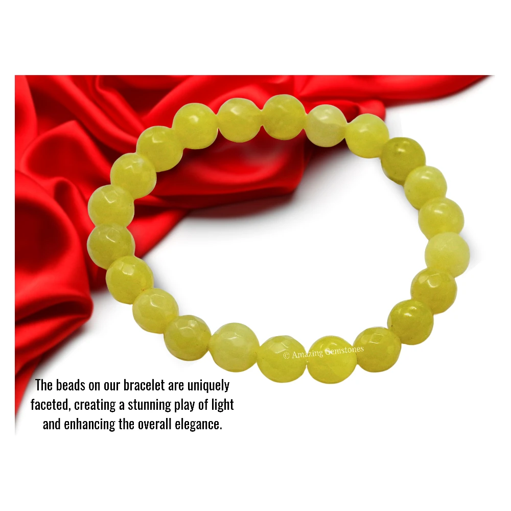 Lemon Jade Bracelet (Faceted) (Stretchable)