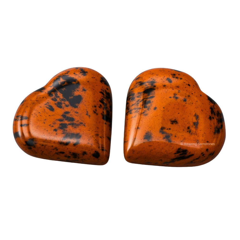 Mahogany Obsidian Heart (Pack of 2)