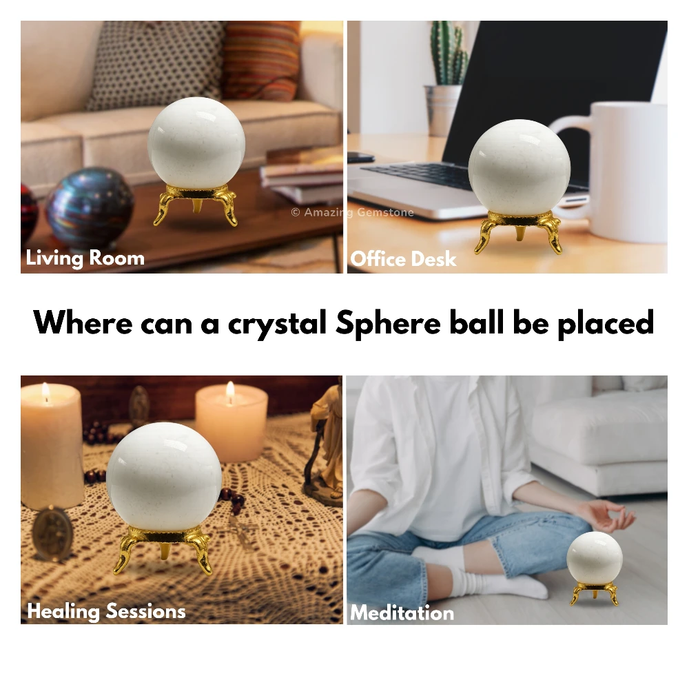 Snow Quartz Sphere (1.5 Inch)