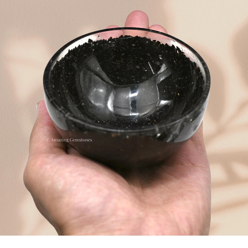 Shungite Crystal Orgone Bowl (4 Inch)