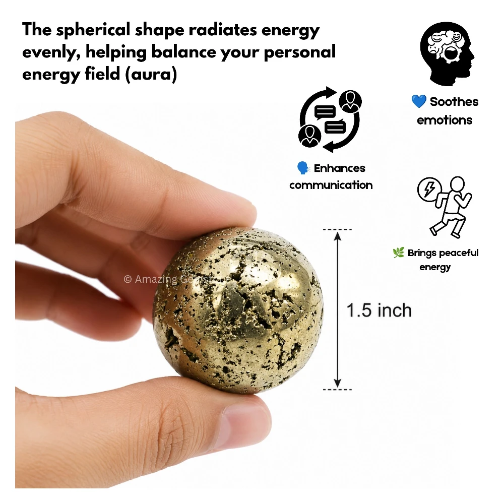 Raw Pyrite Sphere (1.5 Inch)