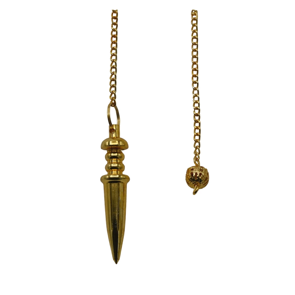 Copper Metal Pendulum - Gold Double Plate Point (MP05)