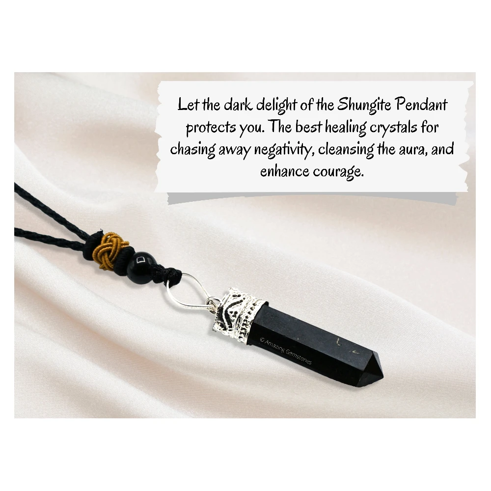 Shungite Necklace - Cap Pencil