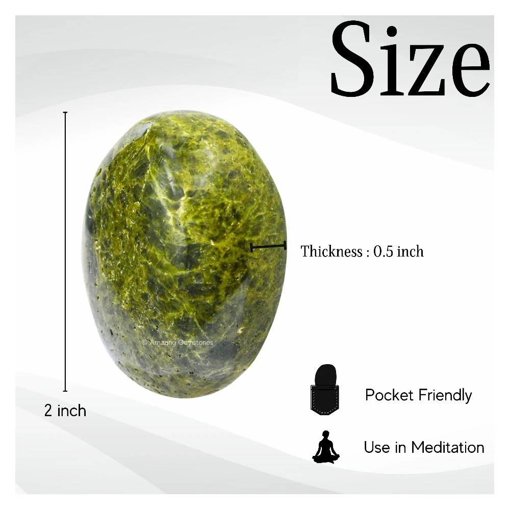 Green Tourmaline In Matrix Palm Stone