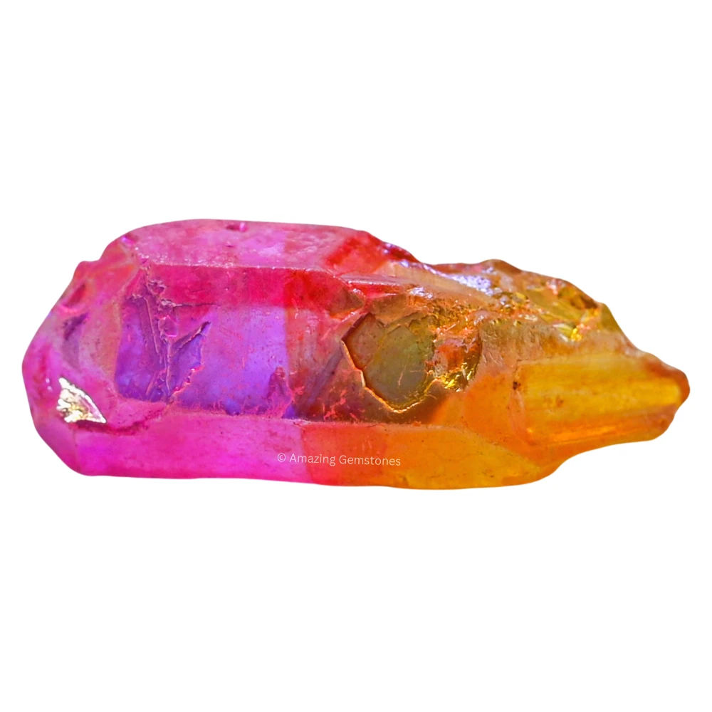 Rose Tangerine Aura Quartz Raw Crystal Points (2 Pieces)