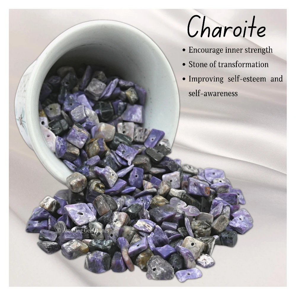 Charoite Chips - Pre Drilled