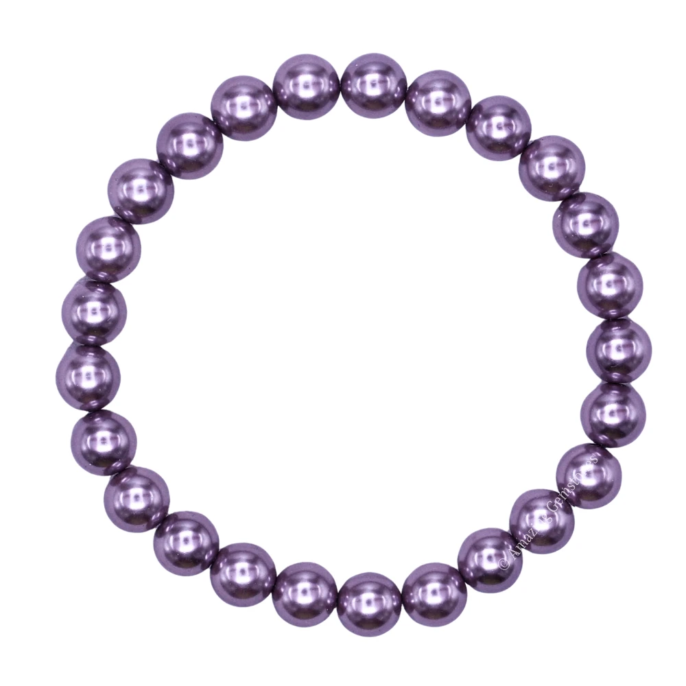 Lavender Pearl Bracelet (Strechable)