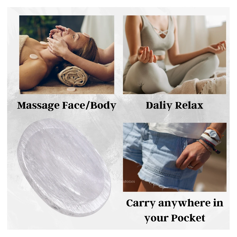 Selenite Worry Stone