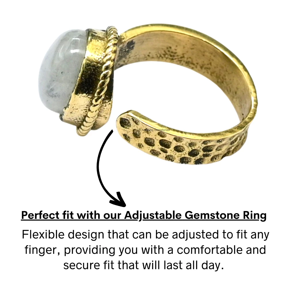 Rainbow Moonstone Crystal Ring (Gold)