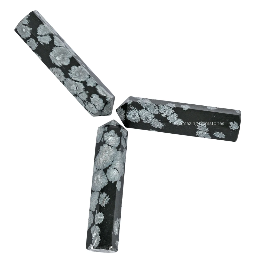 Snowflake Obsidian Pencil Points (Set of 10)