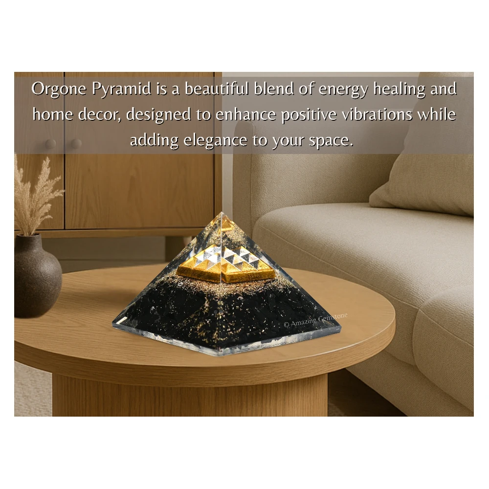 Shungite Orgone Pyramid - Under 9 Pyramid Plate