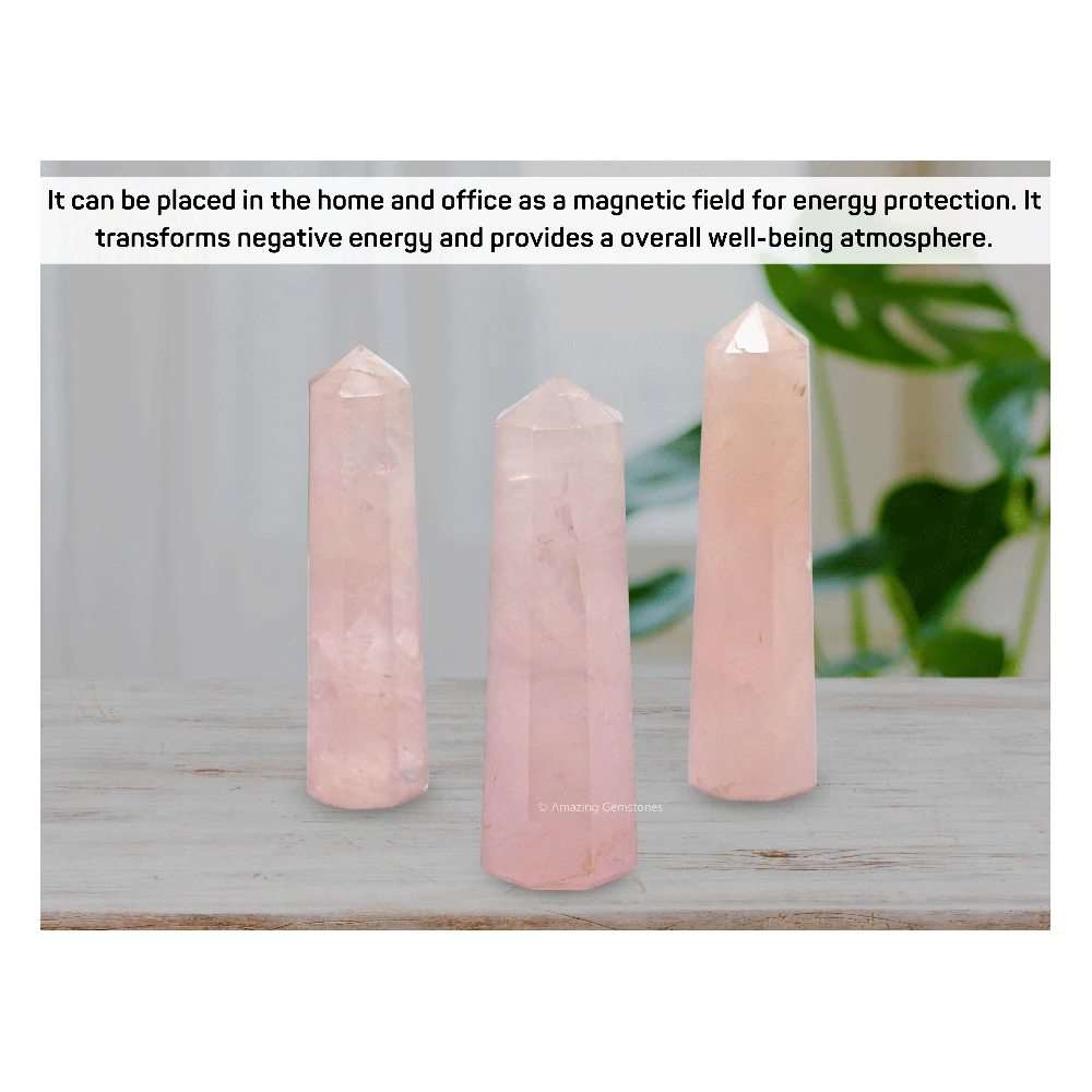 Star Rose Quartz Tower (3" to 4" Inch)