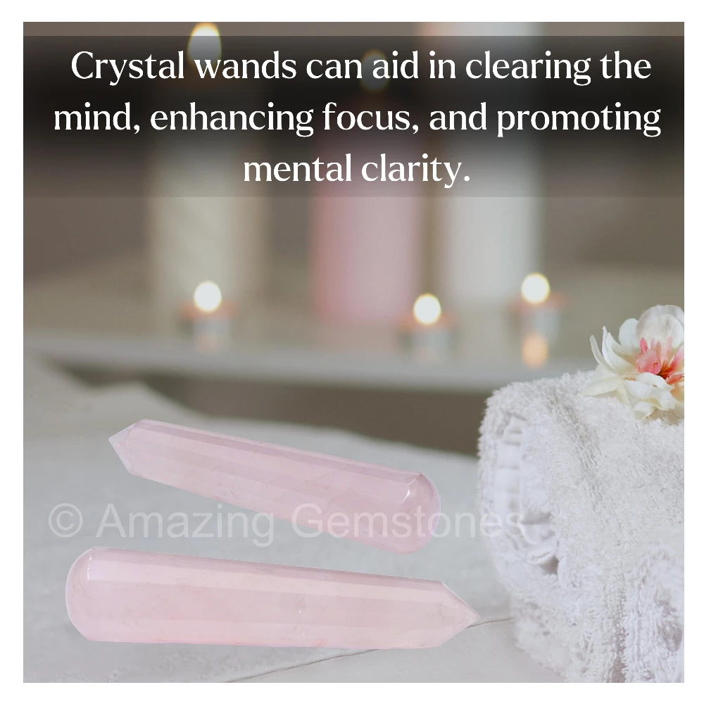 Rose Quartz Wand (Faceted)