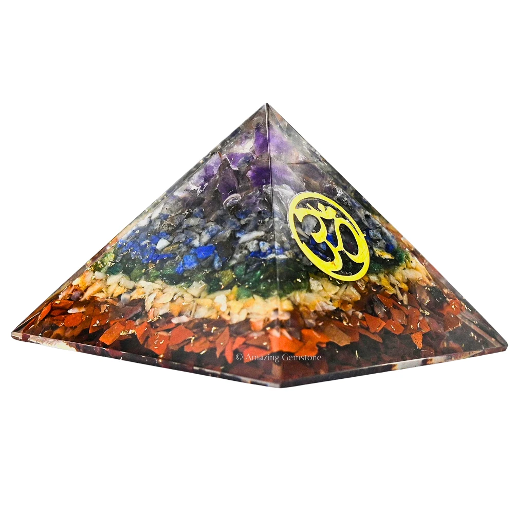 Natural Chakra Orgone Pyramid -  OM
