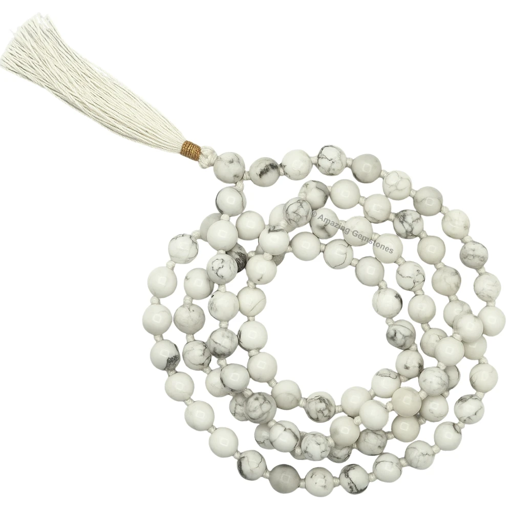 Howlite Mala (Hand Knotted)