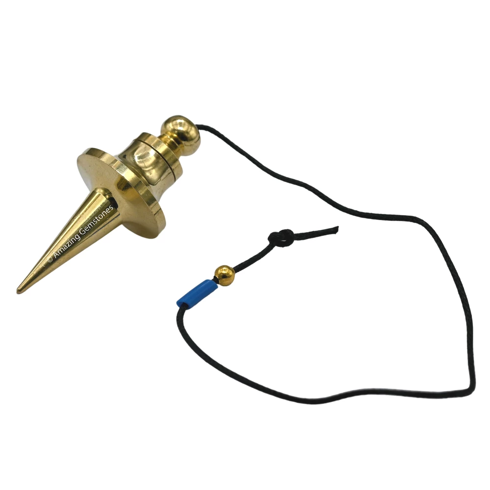 Copper Metal Pendulum - Gold Disc Cone Long (MP63)