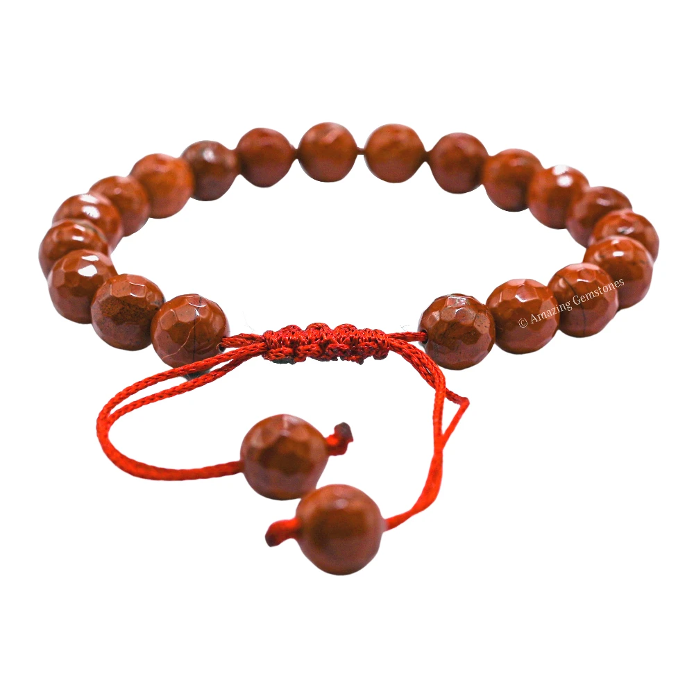 Red Jasper Bracelet (Faceted) (Adjustable)