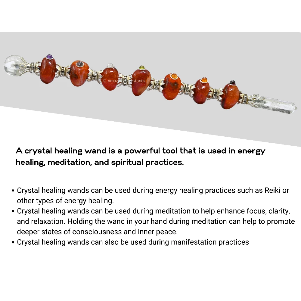 Carnelian Tumbled Healing Crystal Wand