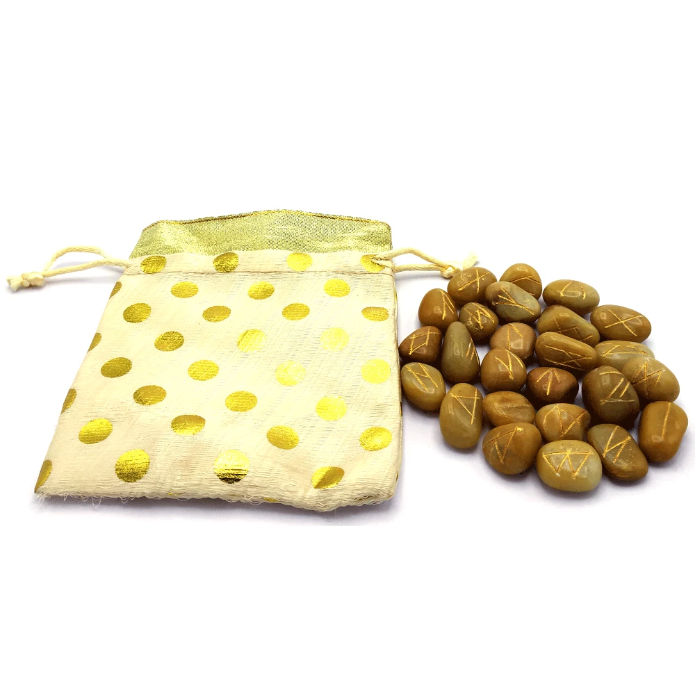 Yellow Jasper Rune Stones Set