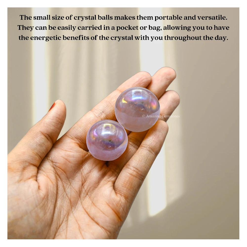 Angel Aura Rose Quartz Sphere (1 Inch)