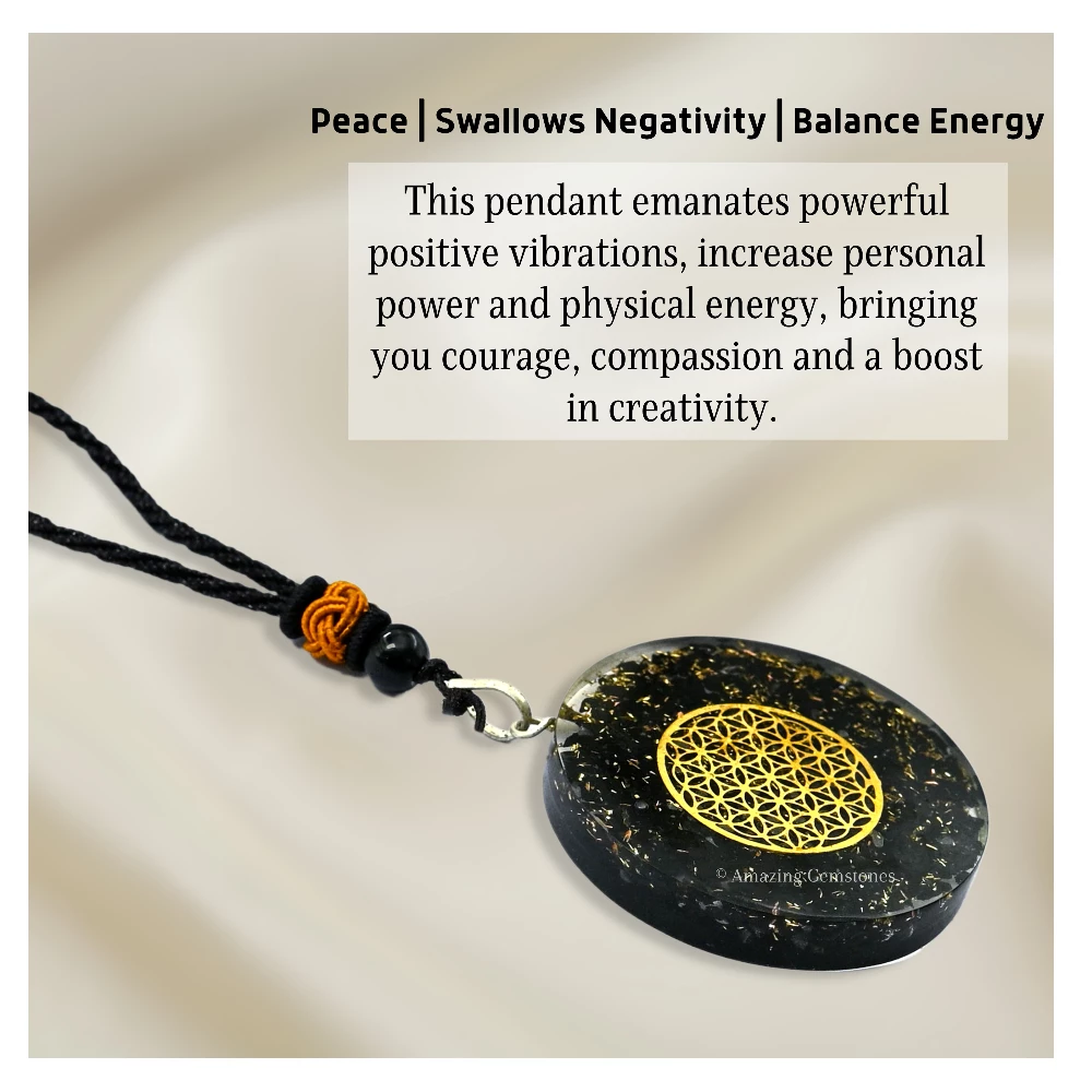 Shungite Necklace - Flower of Life