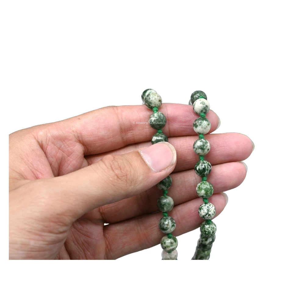 Tree Agate Mala (Hand Knotted)