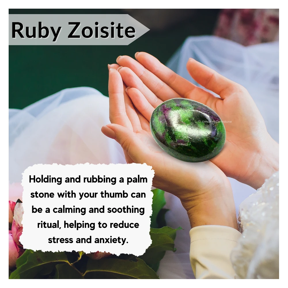 Ruby Zoisite Palm Stone