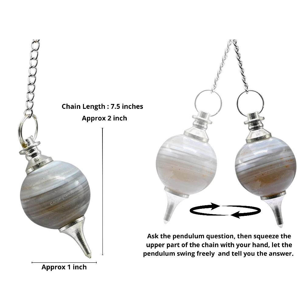 Lace Agate Ball Pendulum