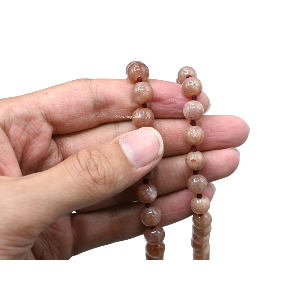 Sunstone Mala (Hand Knotted)
