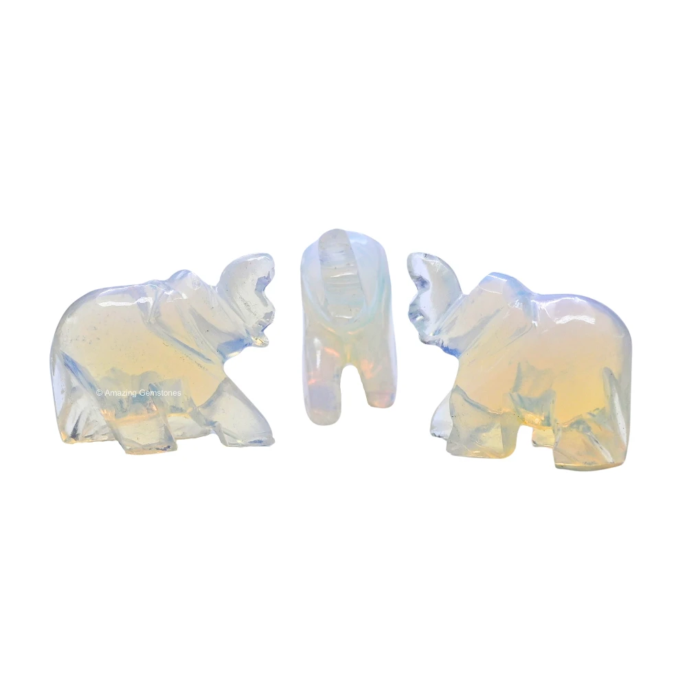 Opalite Mini Elephant Crystal Figurine