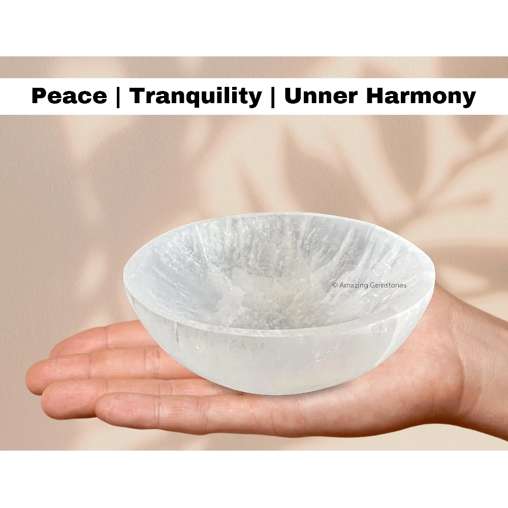 Selenite Charging Bowl for Crystals - Round