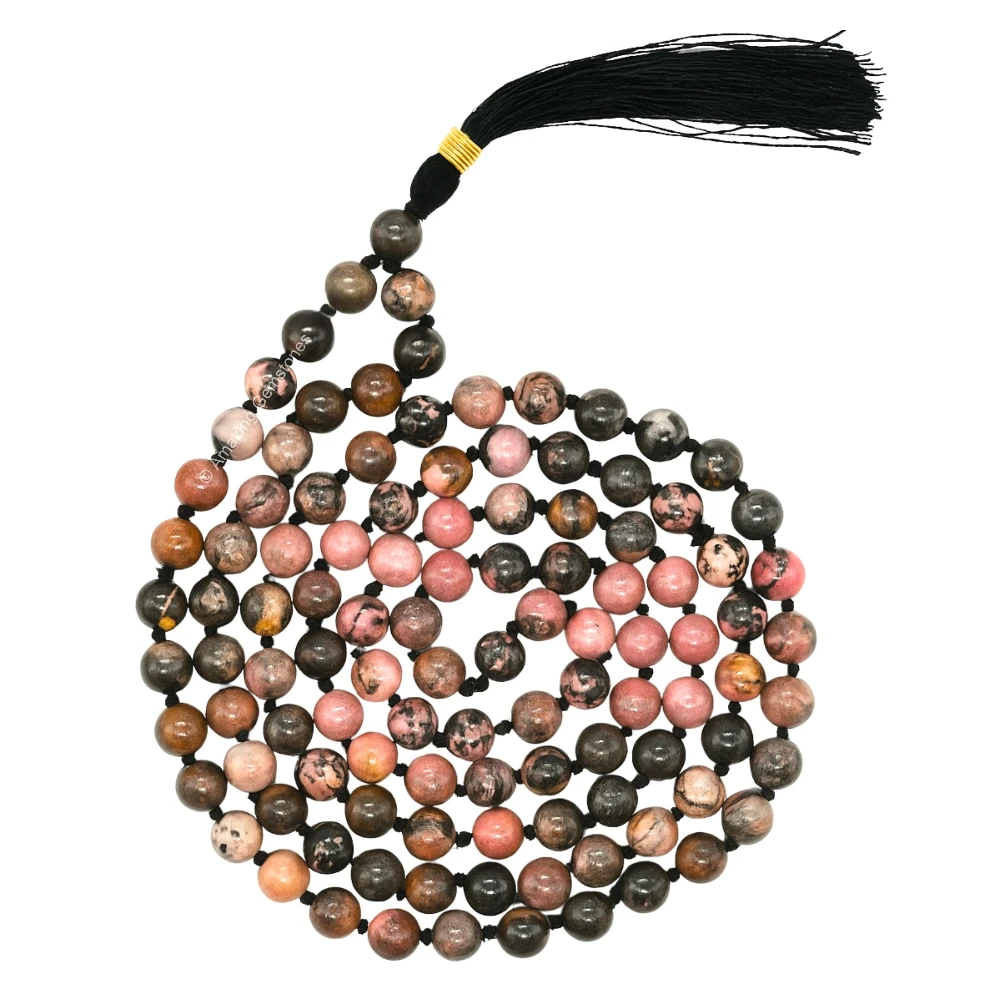 Rhodochrosite Mala (Hand Knotted)