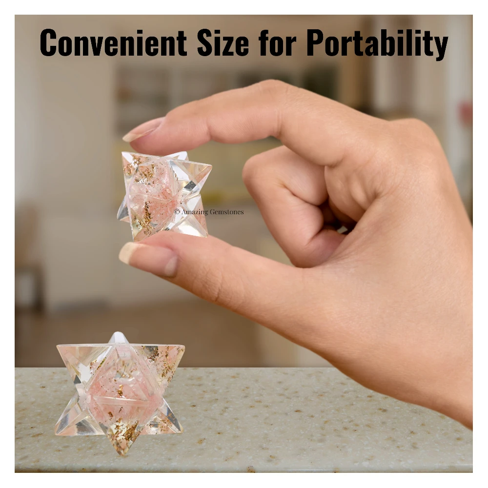 Rose Quartz Orgone Merkaba - 1 Inch