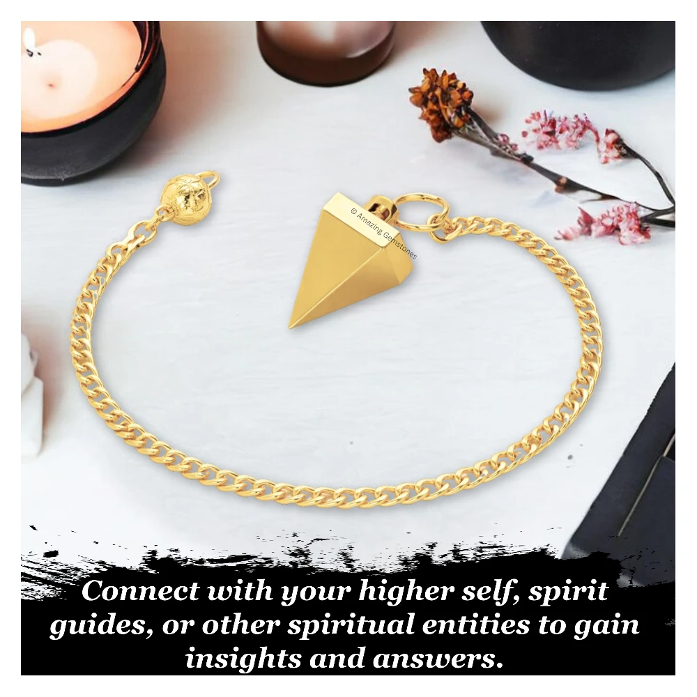 Metal Brass Pendulum - Gold Small Cone (MP121)