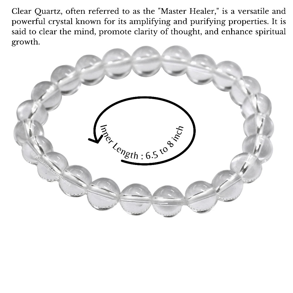 Clear Quartz Bracelet (Strechable)