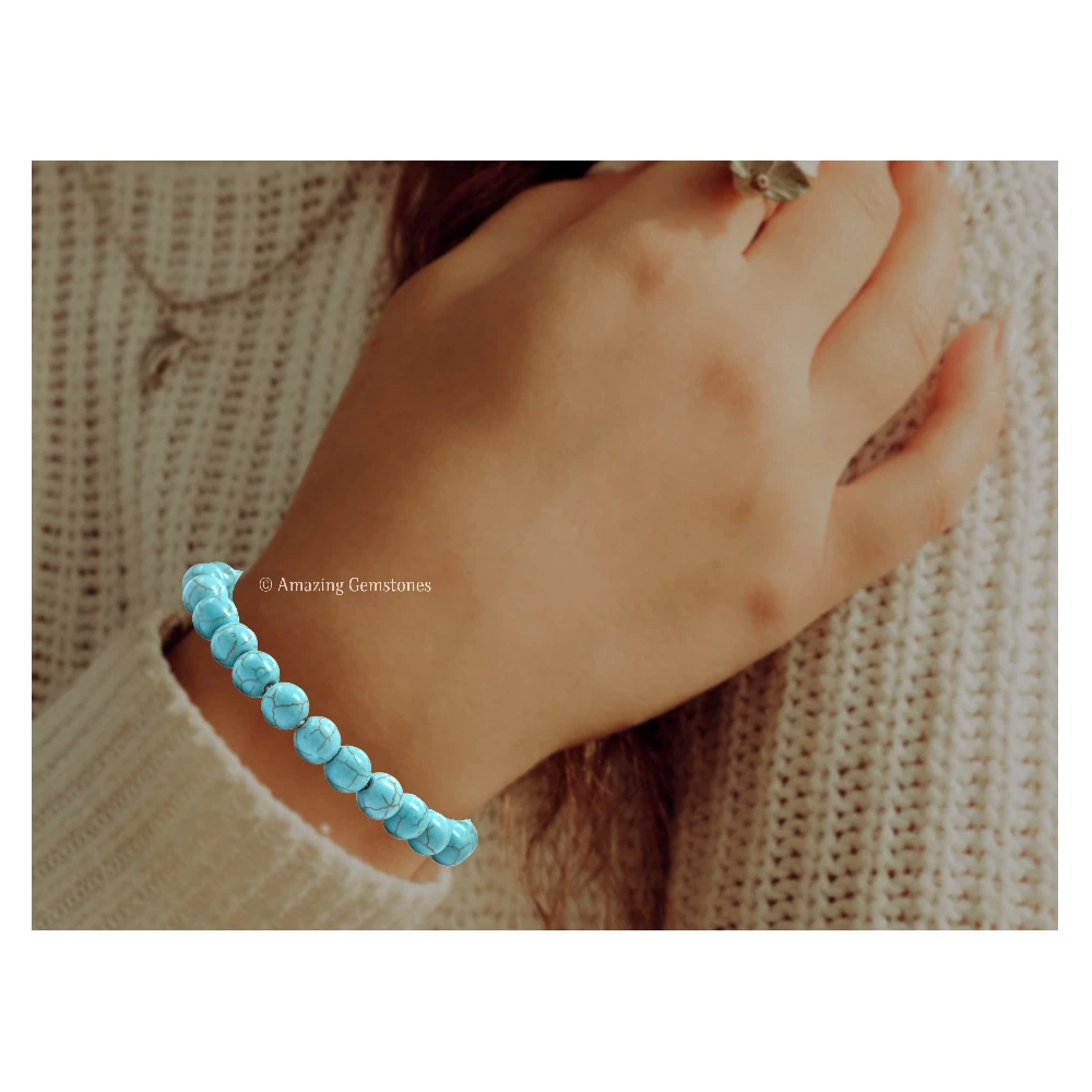 Manmade Turquoise Bracelet (Strechable)