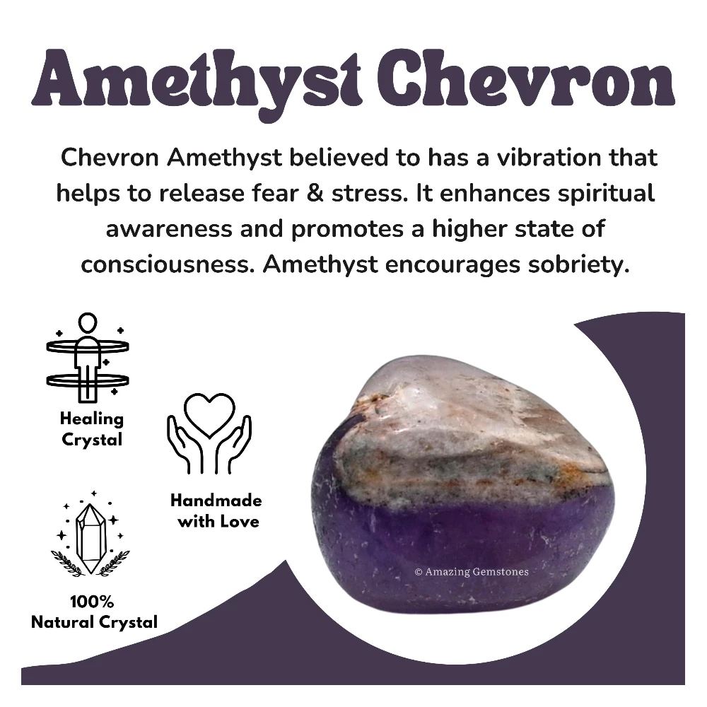 Tumbled Amethyst Chevron Crystals Stones (1000+ Carats)