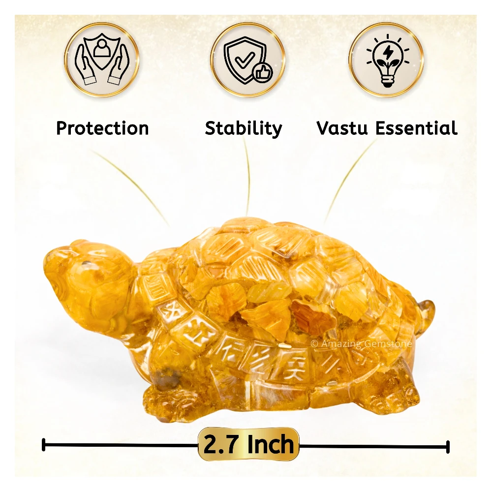 Yellow Jasper Tortoise Figurine
