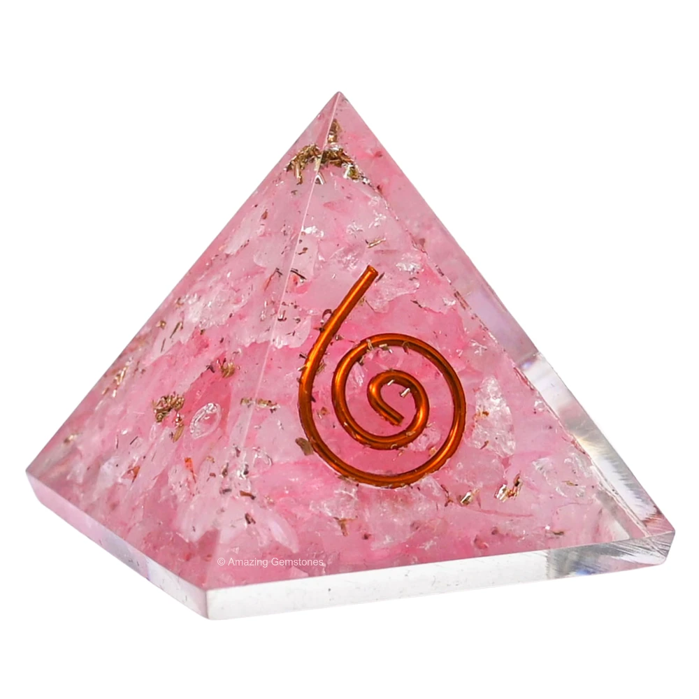 Rose Quartz Orgone Pyramid - Mini