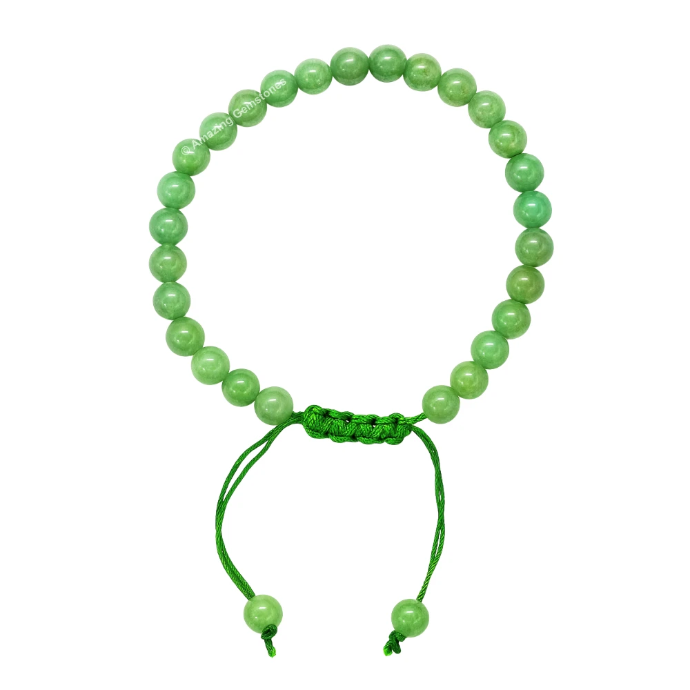 Green Aventurine Healing Crystal Bracelets - 6mm Beads (Adjustable)