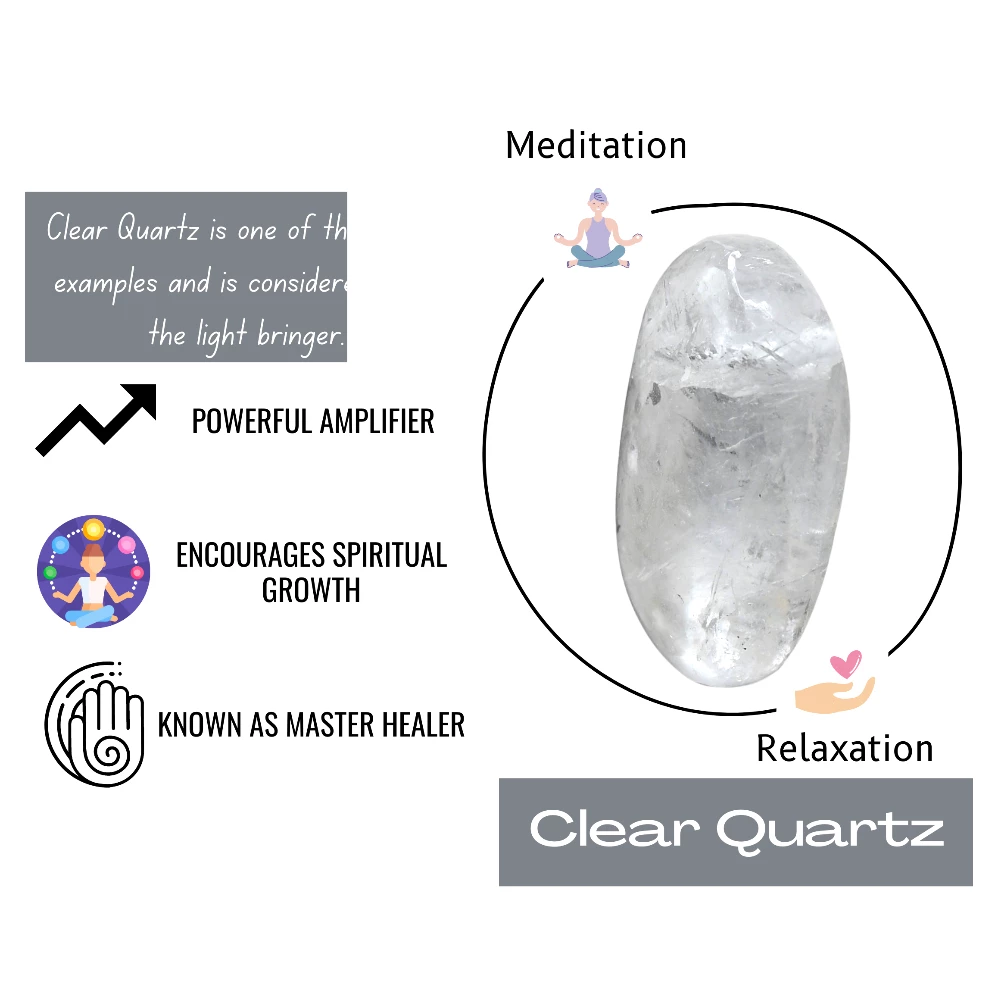 Clear Quartz Palm Stone