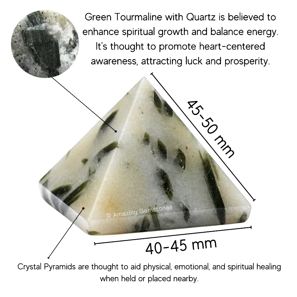 Green Tourmaline in Quartz Pyramid (2 Inch)
