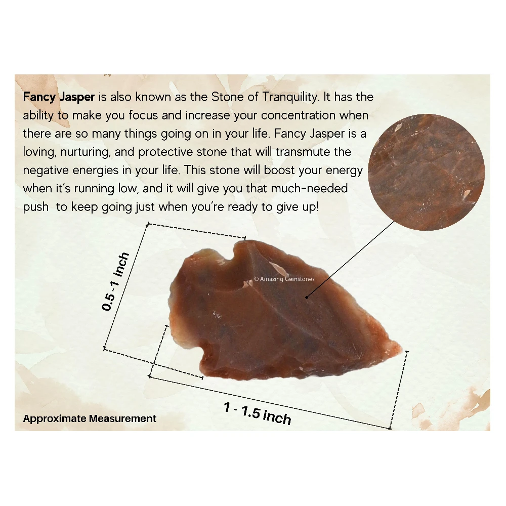 Fancy Jasper Crystal Arrowhead - 1" to 1.5" (10 Pieces)