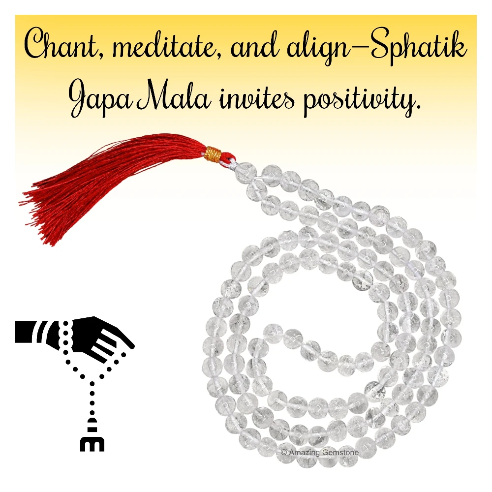 Sphatik Mala - B Grade 6mm Beads (Without Knot)