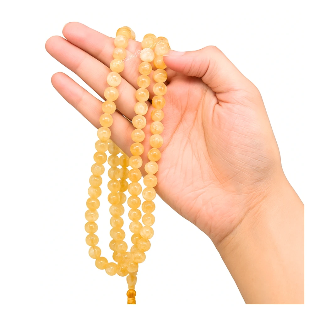 Golden Rutilated Quartz Mala (Without Knot)