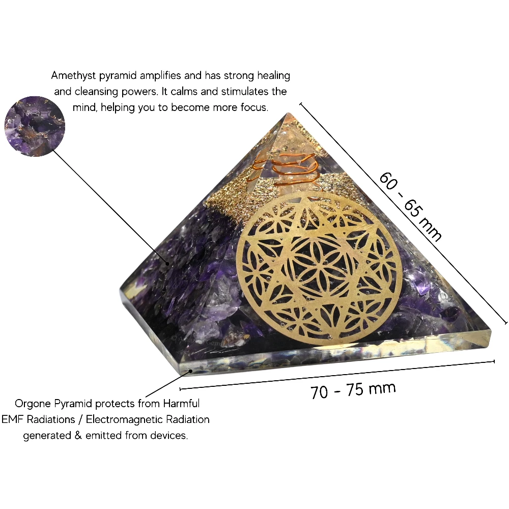 Amethyst Orgone Pyramid - Star of David
