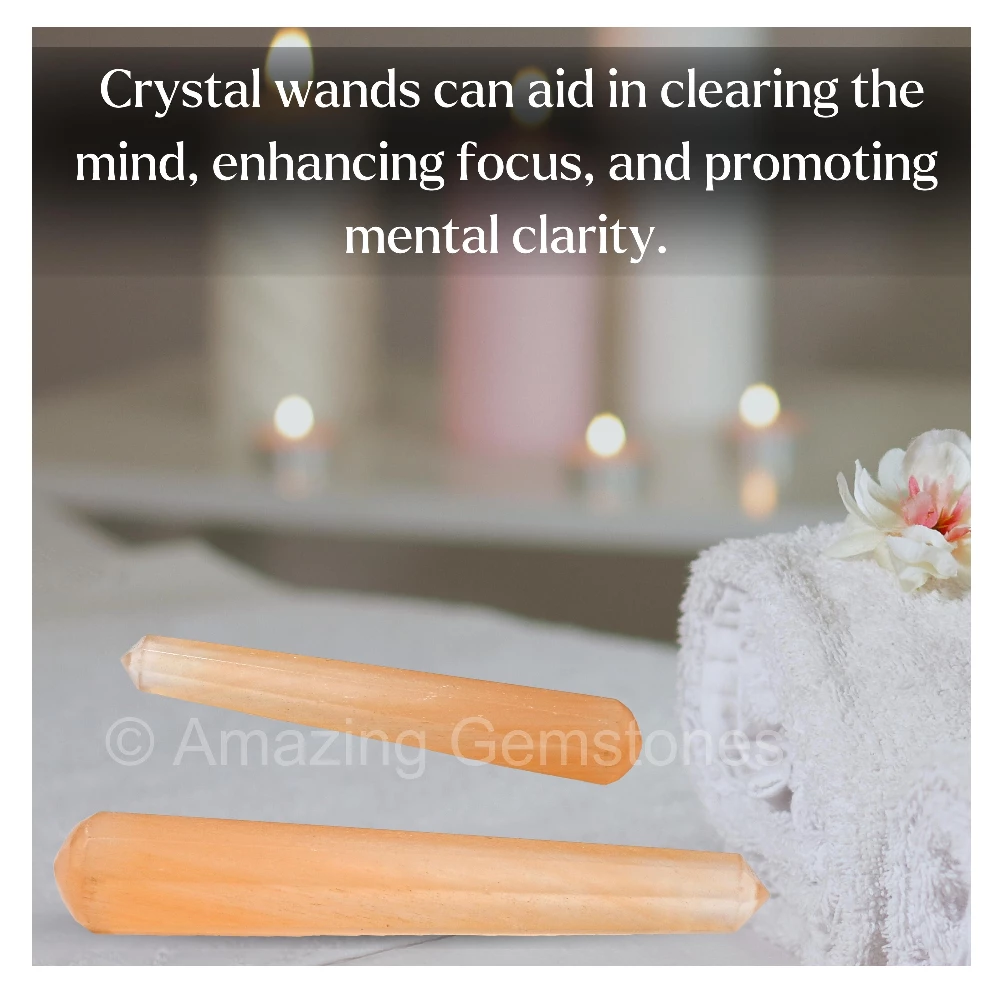 Orange Selenite Wand (Faceted)
