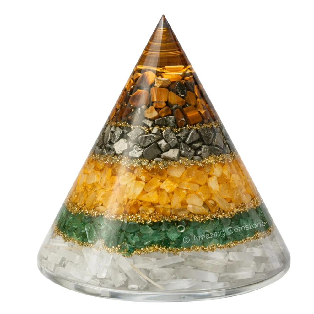 Dhanyog Orgone Pyramid to Attract Wealth and Financial Prosperity (Conical)
