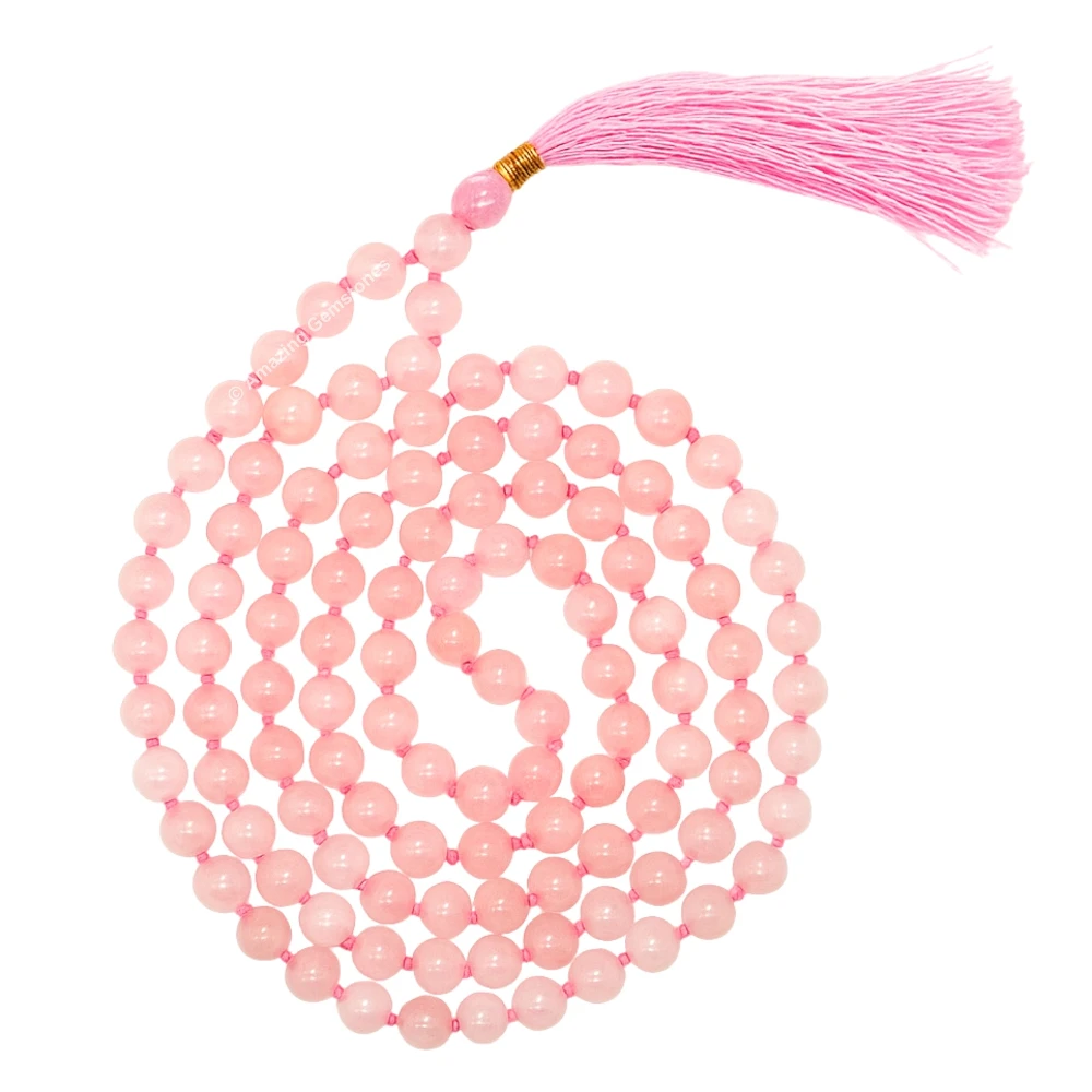 Rose Quartz Mala (Hand Knotted)